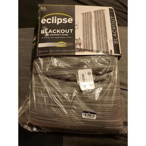 Eclipse Gray Blackout Curtain Panel, 50 x 84 inch Grommet